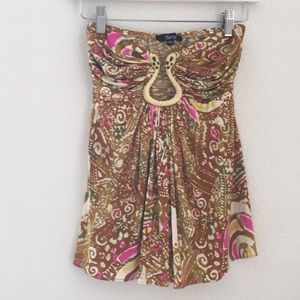 Multicolored  SKY strapless top.